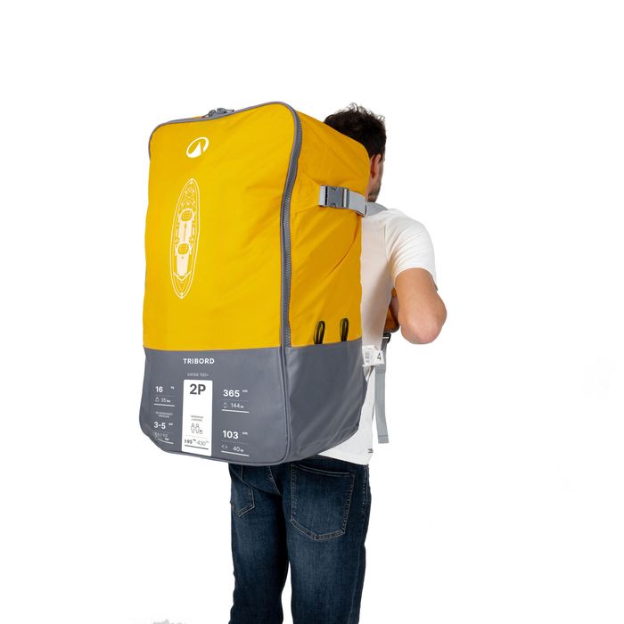Canoa kayak insuflável 2 lugares - Tribord 100+ Amarelo