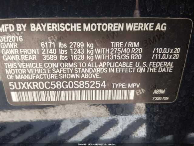 BMW X5 Xdrive35i 2016