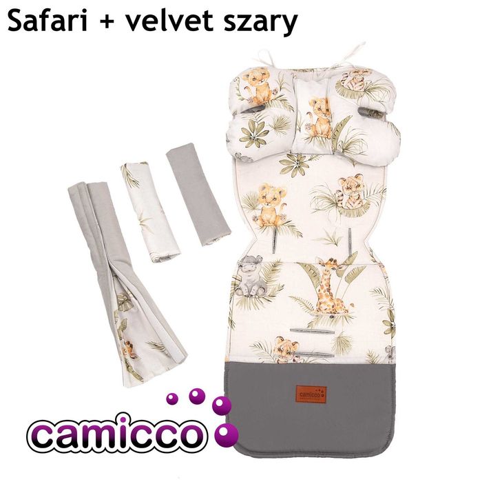 WKŁADKA dwustronna wózka SPACERÓWKI VELVET wkładki wózków ZESTAW