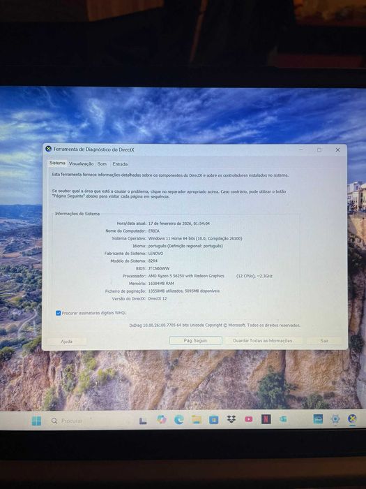 Portátil da marca Lenovo