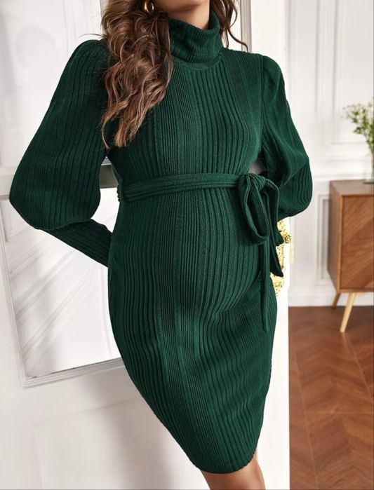 Смарагдова сукня плаття shein в рубчик розмір Л для вагітних