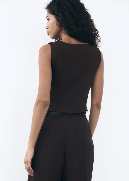 Жилет жилетка zara шоколадного кольору костюмна