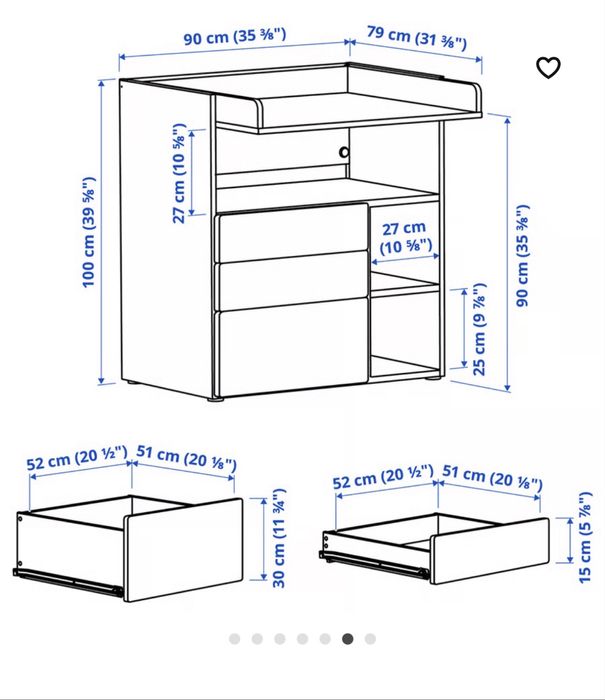 Muda fraldas/secretaria IKEA