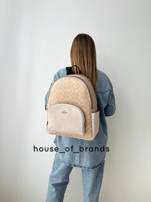 COACH Court Backpack Жіночий шкіряний рюкзак женский кожаный рюкзачек