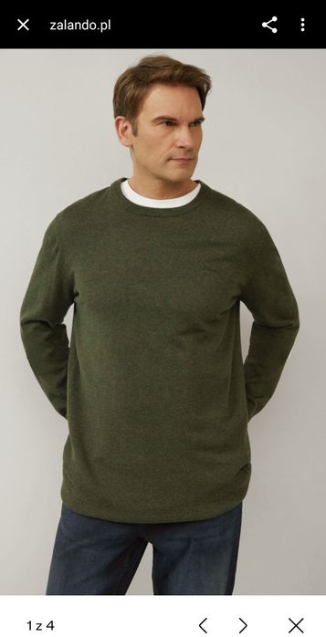 Sweter męski oliwkowy khaki s.oliver L