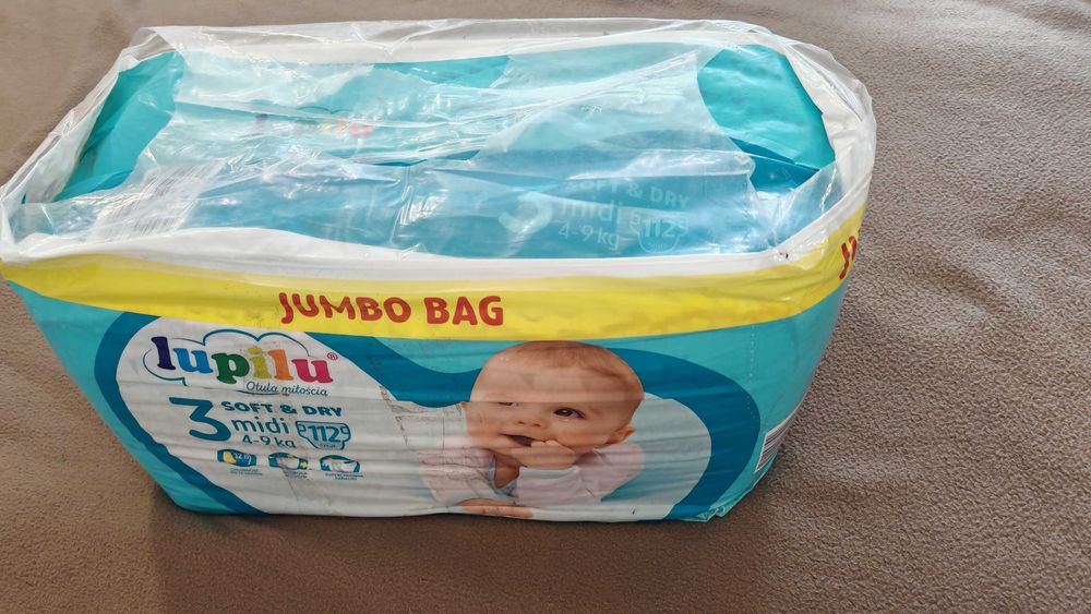 Підгузки памперси Lupilu 112 шт велика упаковка Jumbo Bag 3-го розміру
