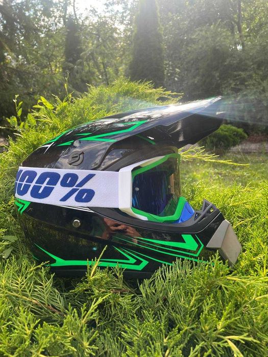 + Подарунок! Шолом для мотоцикла ендуро / Шлем для мотоцикла эндуро