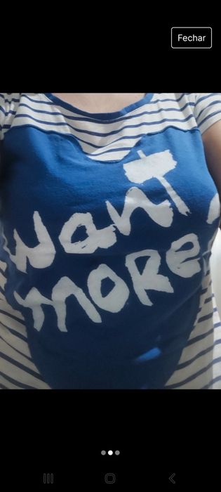 T shirt azul mulher