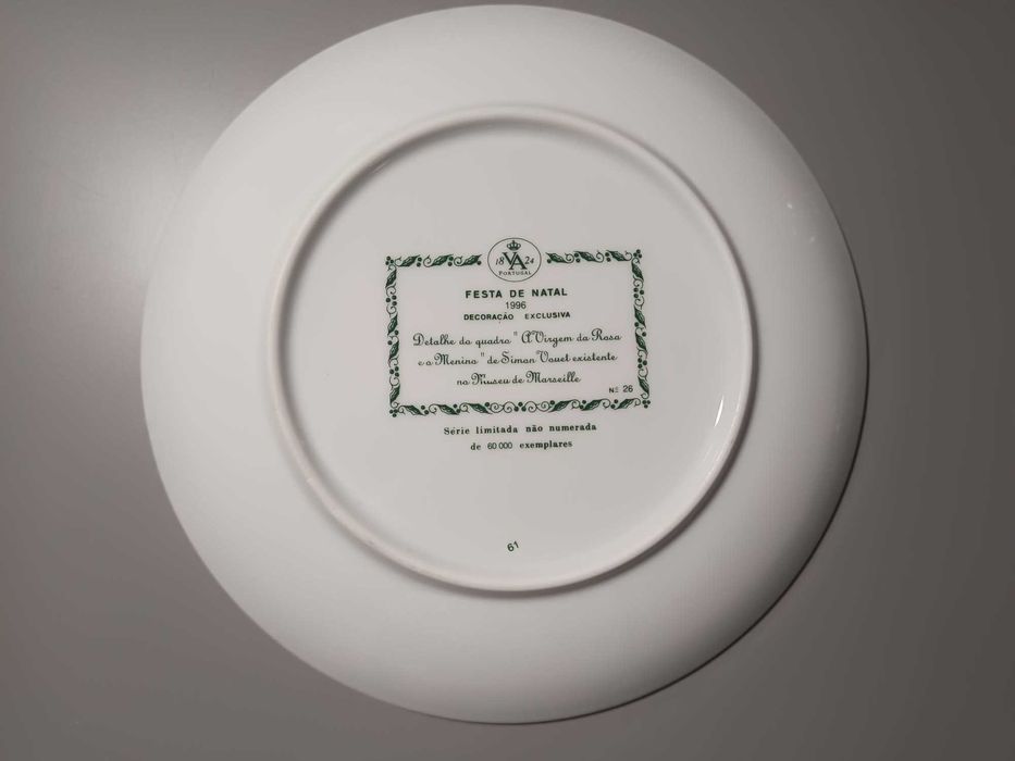 Prato “Festa de Natal 1996” – Vista Alegre – Virgem da Rosa