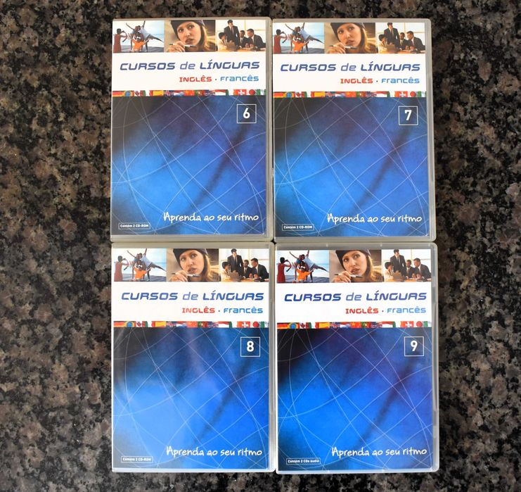 Cursos de Línguas Inglês e Francês - PC CD-ROM e fascículos