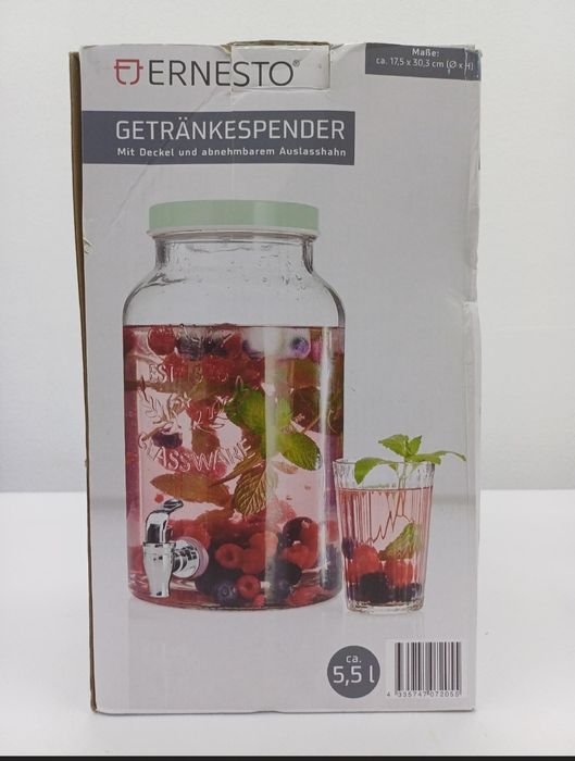 Скляна Лимонадниця з краником для наливу, диспенсер для напоїв Ernesto