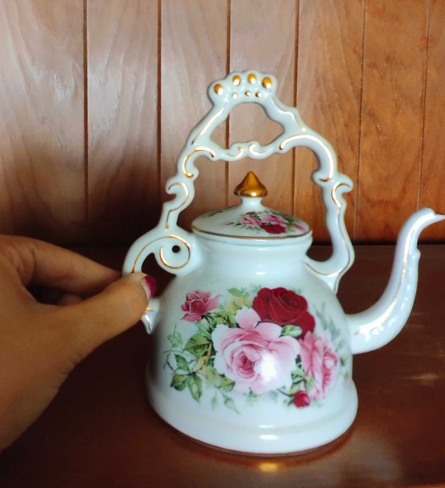 Bule de cafe porcelana carlibrinde - floral