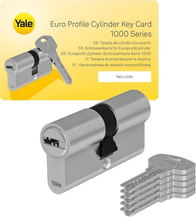 YALE Wkładka cylinder zamka europrofilowa 1000 PLUS Seria 30/60 mm  4 KLUCZE