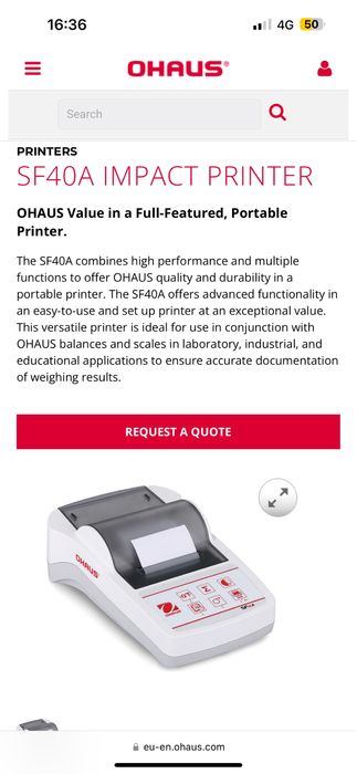 OHAUS SF40A Impact Printer Portable Printer