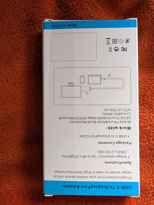 Кабель мультимедийный USB-C to Display Port 4k