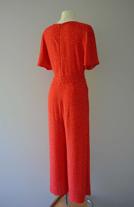 Mango długi czerwony kombinezon retro pin up 34 XS