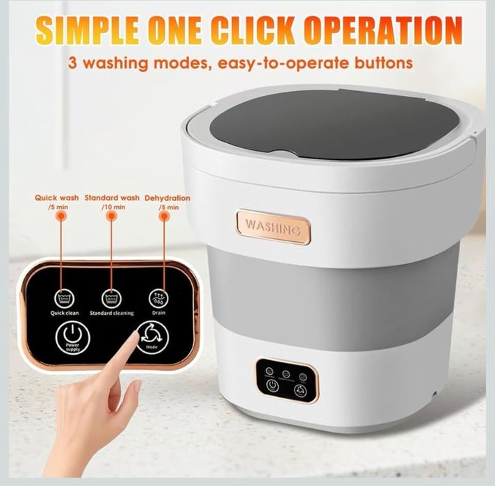 Mini Máquina de Lavar Dobrável Portátil – NOVA