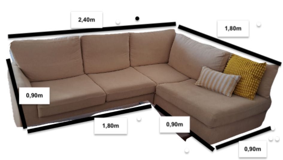 Sofá com chaise longue