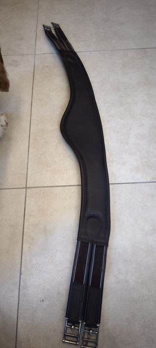 120 cm brązowy/czarny półksiężyc popręg skórzany