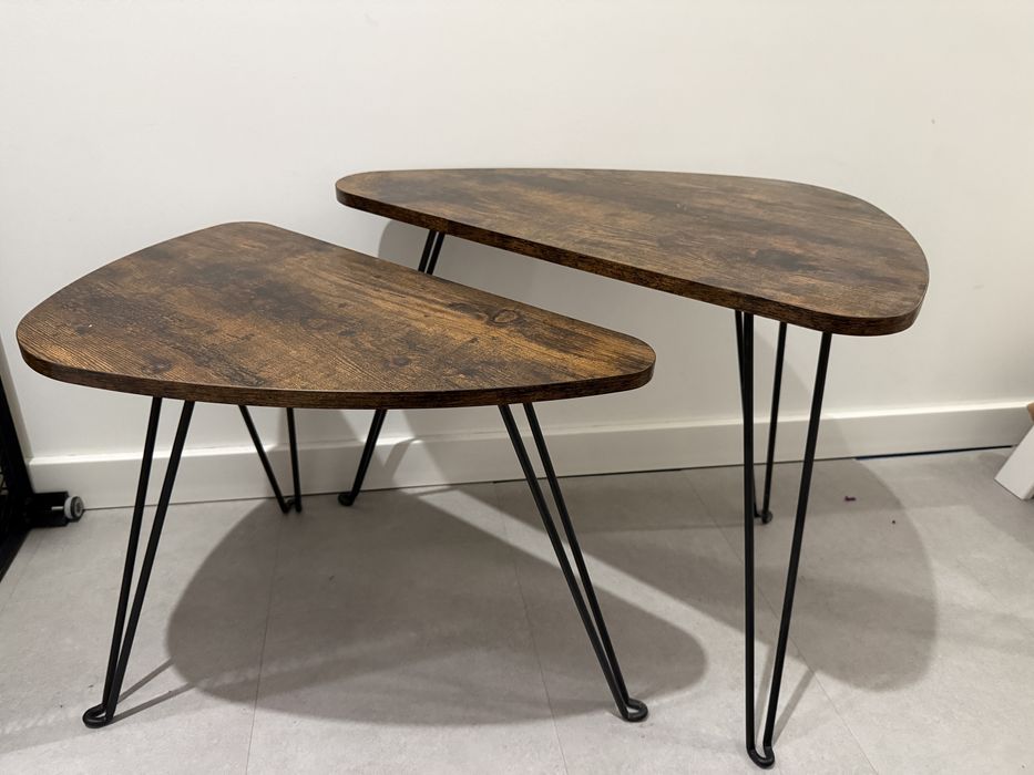 Stoliki kawowe komplet w stylu industrialnym