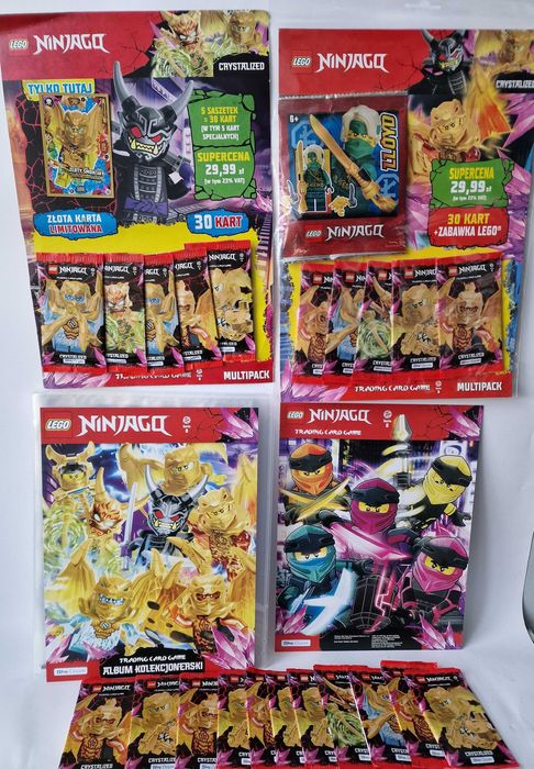 LEGO NINJAGO 8 ALBUM+klocki+ karty 120+ limitka złota