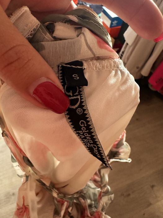 Damska kremowa letnia sukienka w kwiaty, nowa, rozmiar 36/S