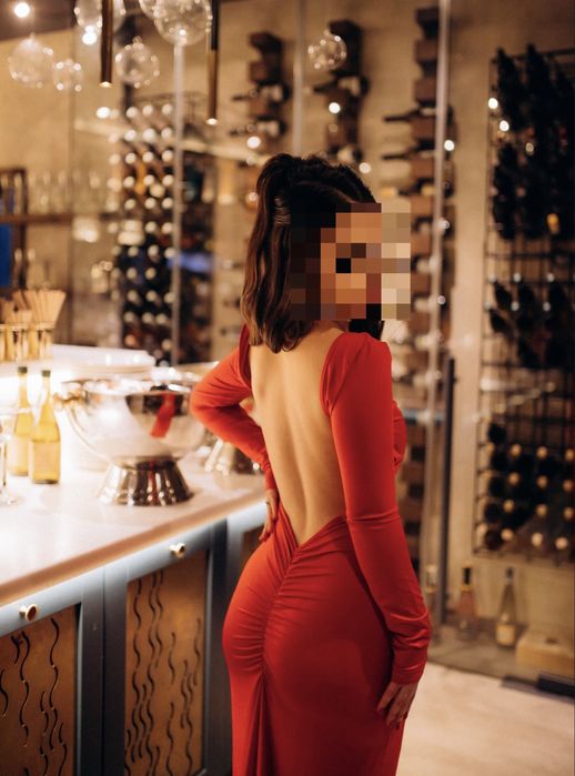 Червона сукня максі | приталена | розмір S