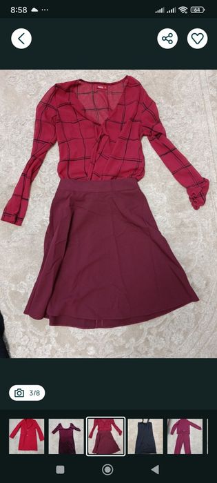 Одяг розміру XS: пальто, плаття, блуза + спідниця, топ. Все за 200 гр