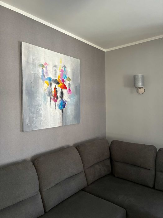 Duży ręcznie malowany obraz na płótnie 100 × 100 cm