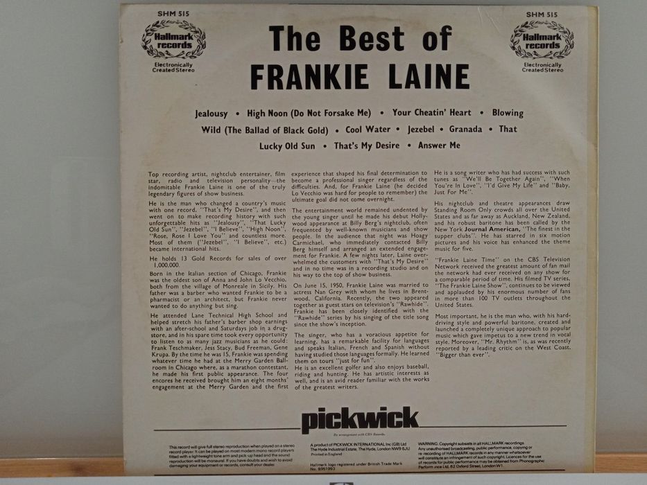 Frankie Laine - The best of winyl