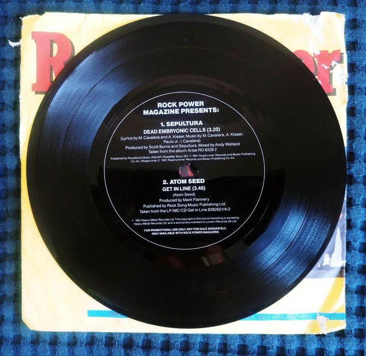 Vinil Single Metal - Rock Power: Sepultura / Atom Seed Flexi disc