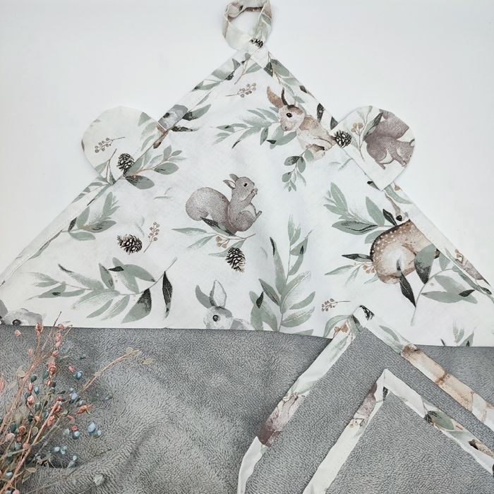 Дитячий махровий рушничок з куточком Полотенце с капюшоном рушник