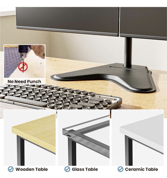 Suporte até 3 monitores (17 a 32”) com base robusta