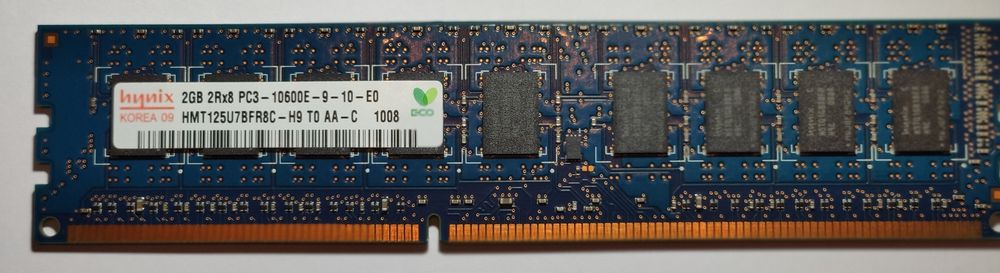 Memória 2GB PC3-10600 DDR3-1333MHz ECC Unbuffered
