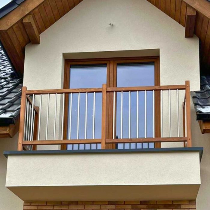 Balustrada  Zewnętrzna PEŁNY SYSTEM MONTAŻOWY - Rurki w pionie