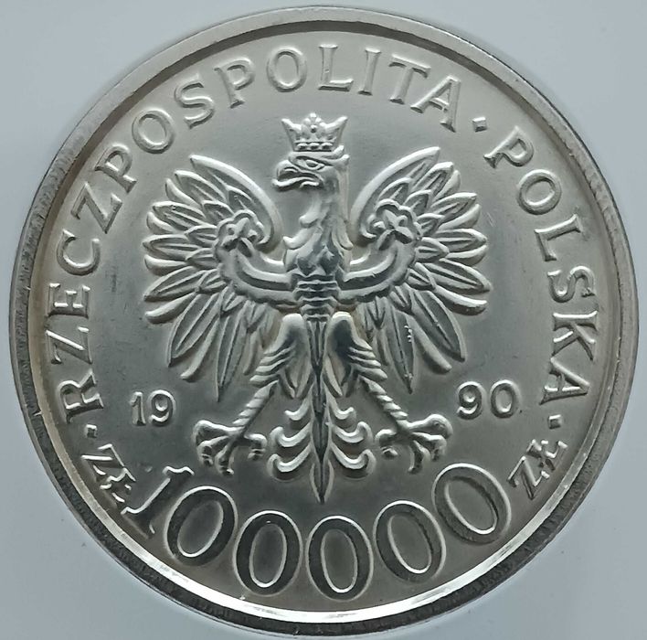 100 000 zł-10 lat NSZZ Solidarność 1990 r.-nr. 4-GCN-MS 63-TYP "B"