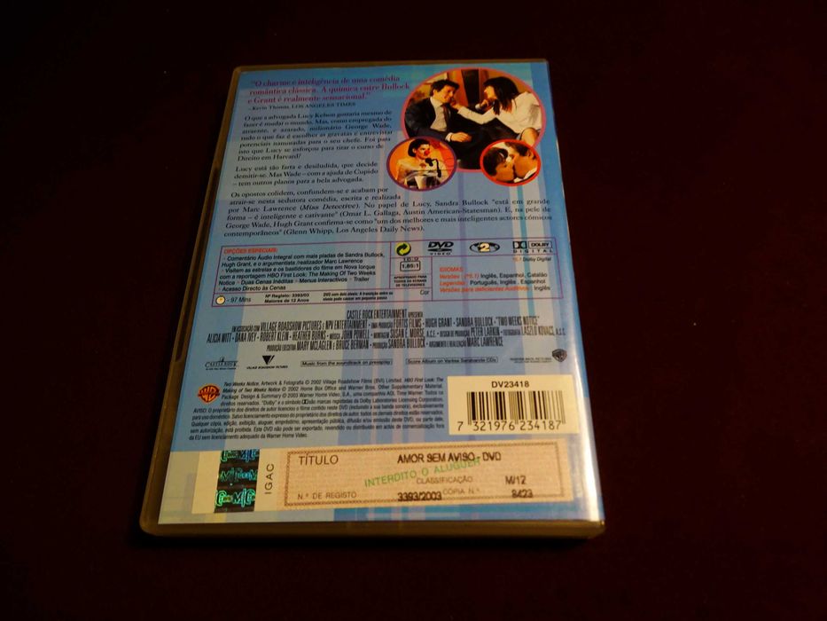 DVD-Amor sem aviso-Hugh Grant/Sandra Bullock