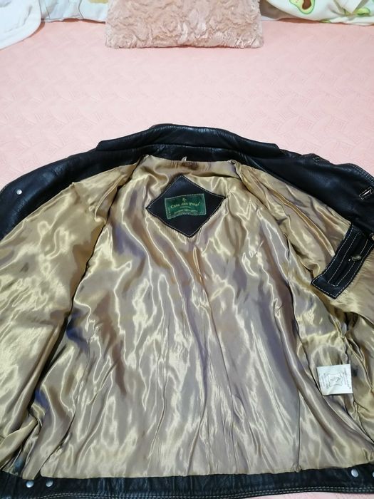 Casaco de couro genuíno