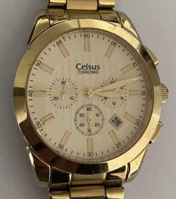 Relógio Celsius Chrono Dourado – Elegante e em Bom Estado Geral