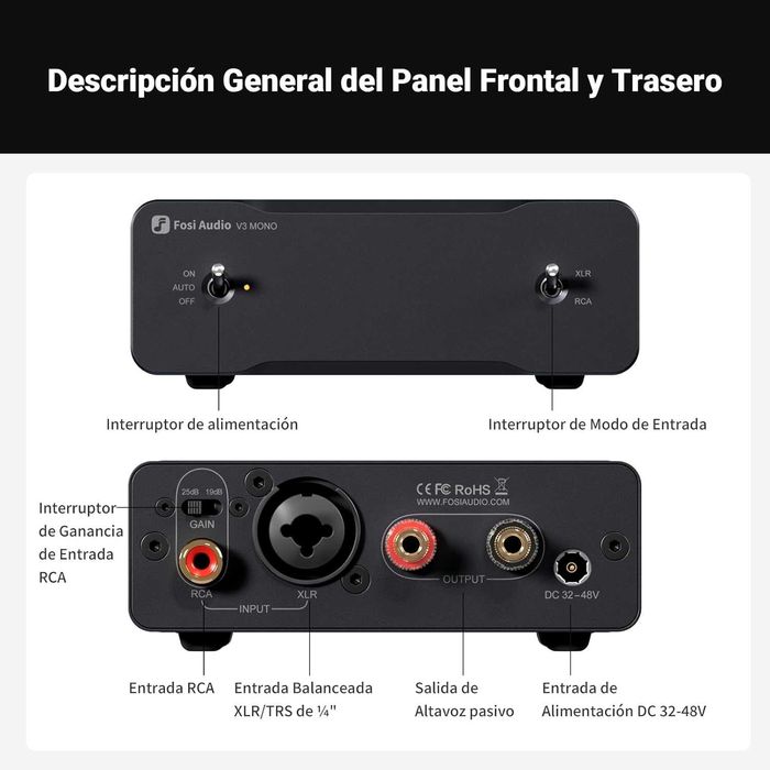 Fosi Audio P4 Mini Preamplificador + Fosi Audio V3 Monos