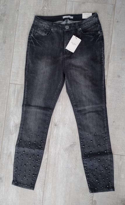 Jeansy rurki damskie wysoki stan 42