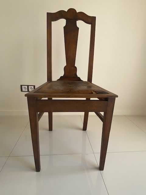 Antyk drewniane krzesło XIX wiek po renowacji