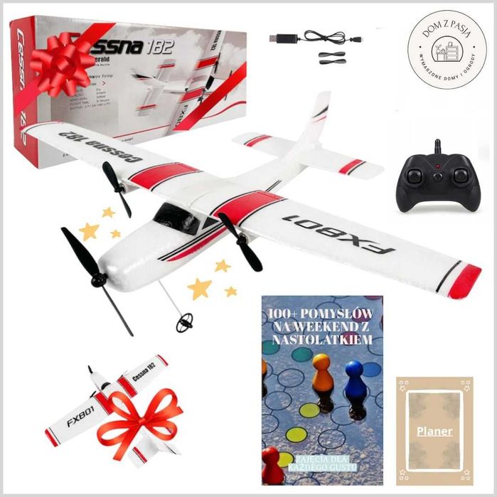 SAMOLOT Na Pilota Zdalnie Sterowany Cessna RC Prezent Szybowiec+GRATIS