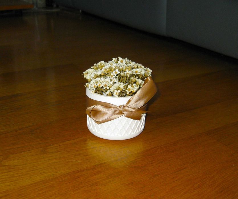 Vaso de Gesso Perfumado com Flores