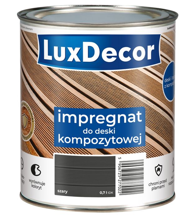 Impregnat do deski kompozytowej Luxdecor Szary 0,7l Szybkoschnący