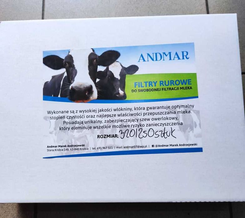 Filtry rurowe 320/250 do dojarki hali