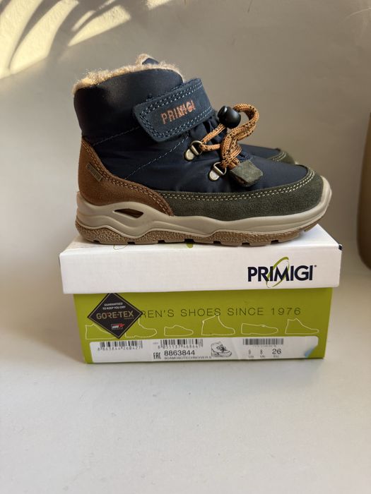 шкіряні зимові черевики 26р. 28р. Primigi на хлопчика, термо ботінки