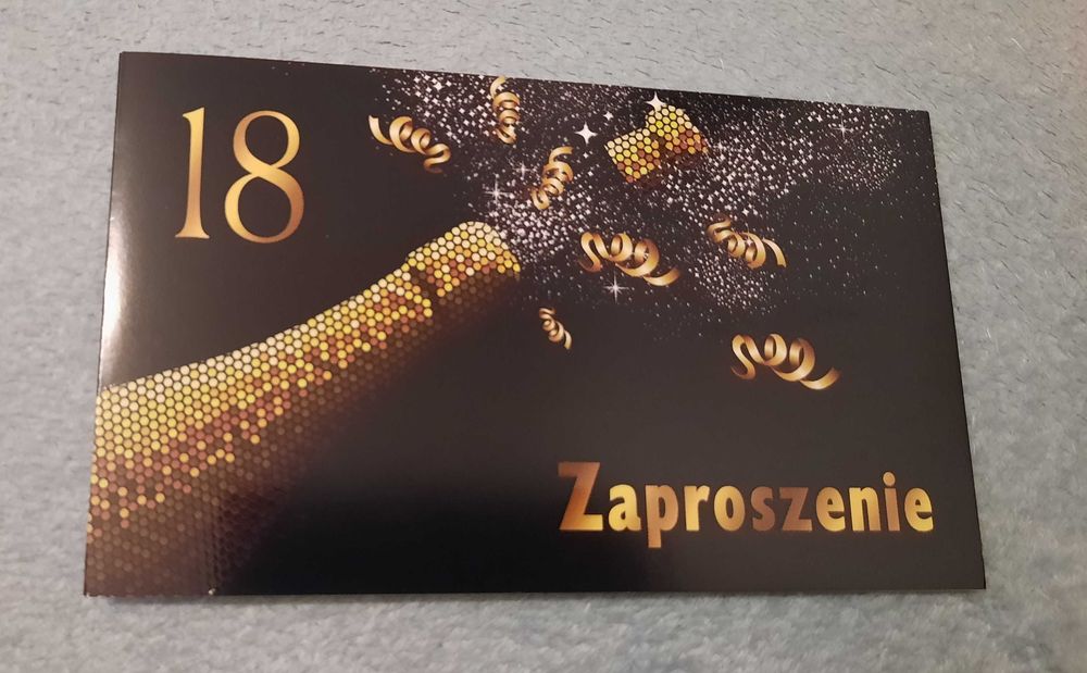 Blankiet 3 sztuki zaproszenie na urodziny 18 lat