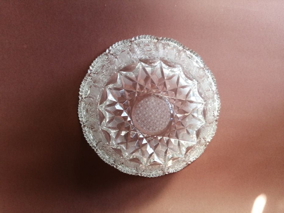 Taça Terrina Saladeira Centro de Mesa em Cristal Lapidado transparente