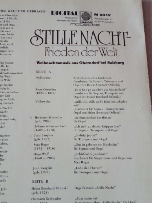 Вініл платівка Stille Nacht - Frieden Der Welt